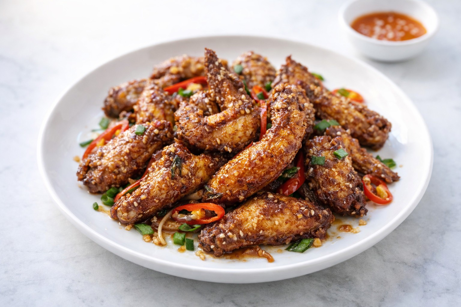 fish sauce wings finished sauce chilli